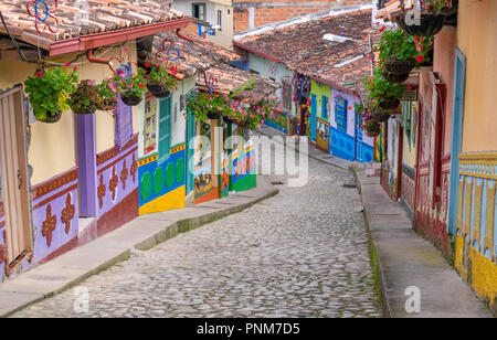 Guatape, Colombia. Typically colourful buildings in Guatape Colombia Stock Photo