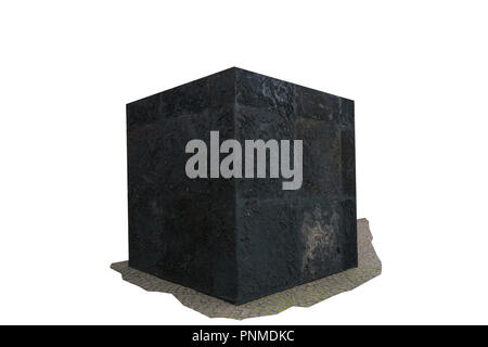 Texture of the large black cube on a bright white background. Stock Photo