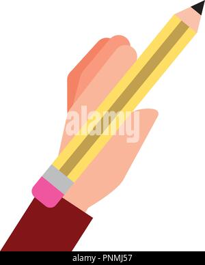 graphic design hand holding pencil Stock Vector Image & Art - Alamy