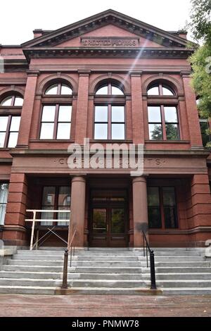 The Middlesex County Court Complex featuring Federal period work by Charles Bulfinch to 20th century Brutalism, Cambridge Massachusetts, U.S.A. Stock Photo