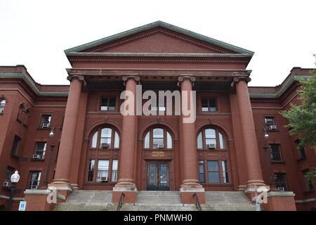 The Middlesex County Court Complex featuring Federal period work by Charles Bulfinch to 20th century Brutalism, Cambridge Massachusetts, U.S.A. Stock Photo