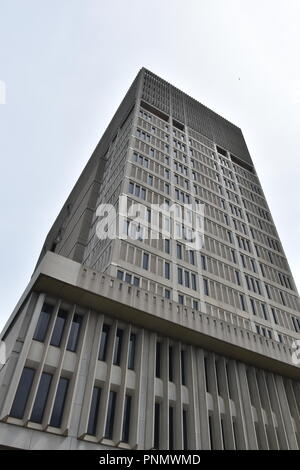 The Middlesex County Court Complex featuring Federal period work by Charles Bulfinch to 20th century Brutalism, Cambridge Massachusetts, U.S.A. Stock Photo