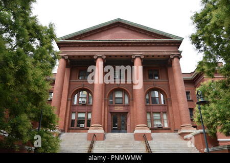 The Middlesex County Court Complex featuring Federal period work by Charles Bulfinch to 20th century Brutalism, Cambridge Massachusetts, U.S.A. Stock Photo