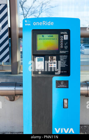 A Viva ticket station in Markham, Ontario, Canada. Stock Photo