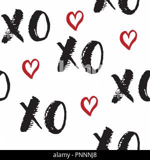 Xoxo Brush Lettering Sign Grunge Calligraphic Hugs And Kisses