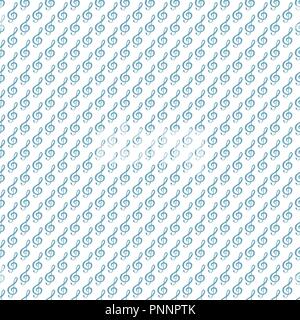 Music note seamless pattern vector illustration. Hand drawn sketched doodle music notes symbols. Stock Vector