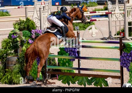 North Carolina, USA. 21st Sept 2018. Danielle Goldstein. Lizziemary. ISR. Show Jumping Team & Individual Championship.  Day 10. World Equestrian Games. WEG 2018 Tryon. North Carolina. USA. 21/09/2018. Credit: Sport In Pictures/Alamy Live News Stock Photo