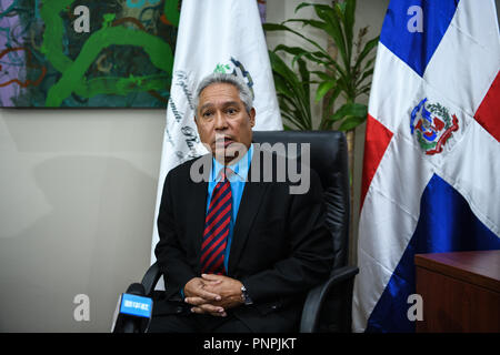 Santo Domingo, Dominican Republic. 20th Sep, 2018. Economy, Planning and Development Minister of Dominican Republic Isidoro Santana receives interview with Xinhua in Santo Domingo, Dominican Republic, on Sept. 20, 2018. Credit: Xin Yuewei/Xinhua/Alamy Live News Stock Photo