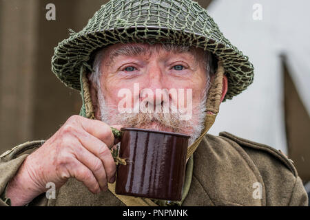 Duxford, UK. 22nd Sept 2018. Home Guard re-enactors - The Duxford Battle of Britain Air Show is a finale to the centenary of the Royal Air Force (RAF) with a celebration of 100 years of RAF history and a vision of its innovative future capability. Credit: Guy Bell/Alamy Live News Stock Photo