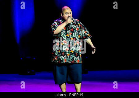 Durham, North Carolina, USA. 25th Mar, 2018. Comedian GABRIEL IGLESIAS performs in Durham, North Carolina as part of his 2018 Tour. Gabriel Jesus Iglesias, known comically as Fluffy, is an American comedian, actor, writer, producer and voice actor. He is known for his shows I'm Not FatÃ‰ I'm Fluffy and Hot & Fluffy. Credit: Andy Martin Jr./ZUMA Wire/Alamy Live News Stock Photo