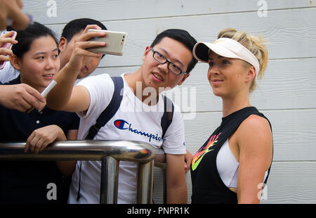 September 22, 2018 - Elina Svitolina of the Ukraine signs autographs at the 2018 Dongfeng Motor Wuhan Open WTA Premier 5 tennis tournament Credit: AFP7/ZUMA Wire/Alamy Live News Stock Photo