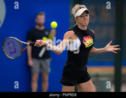 September 22, 2018 - Elina Svitolina of the Ukraine practices at the 2018 Dongfeng Motor Wuhan Open WTA Premier 5 tennis tournament Credit: AFP7/ZUMA Wire/Alamy Live News Stock Photo