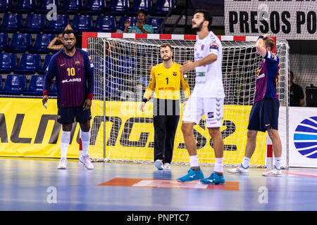 Barcelona, Spain. 22 September 2018.  In actions during VELUX EHF Champions League match between Fc Barcelona Lassa and MKB Veszprem HC on September 22, 2108 at Palau Blaugrana, in Barcelona, Spain, Credit: AFP7/ZUMA Wire/Alamy Live News Stock Photo
