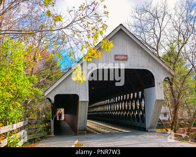 Woodstock Middle Bridge North Portal - Woodstock, VT Stock Photo