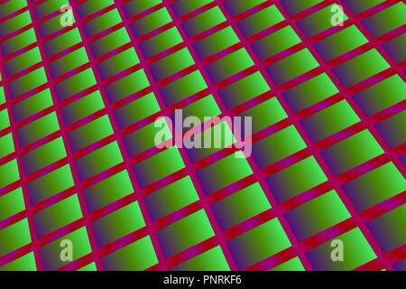 Diagonal symmetrical pattern of rectangles in Burgundy and green with gradient Stock Vector