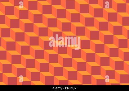 Symmetrical abstract pattern simulating three-dimensional cubes Stock Vector