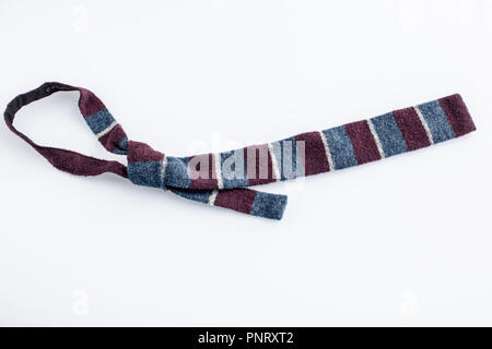 top view of untied cravat tie isolated on white Stock Photo