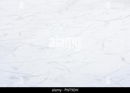 Abstract soft scribble lines on white background: winter ice skating rink detail with blade marks and scratches Stock Photo