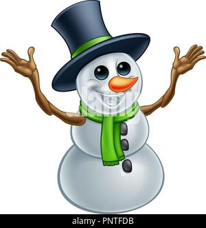 Snowman Christmas Cartoon Character Stock Vector