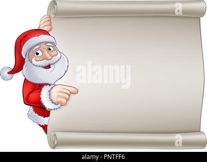 Christmas Santa Claus Cartoon Sign Stock Vector