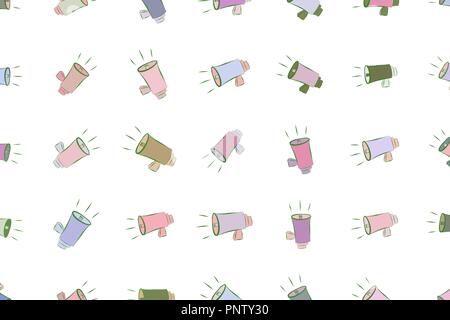 Decorative hand drawn loud speaker art illustrations. Good for design texture & background. Cartoon style vector graphic. Stock Vector