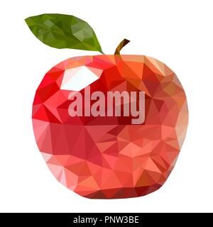red apple triangles, triangulation label images Stock Vector