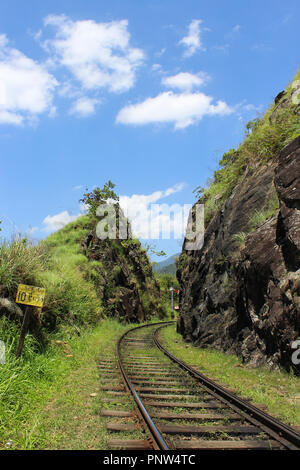 Railway tracks in sri lanka Stock Photo