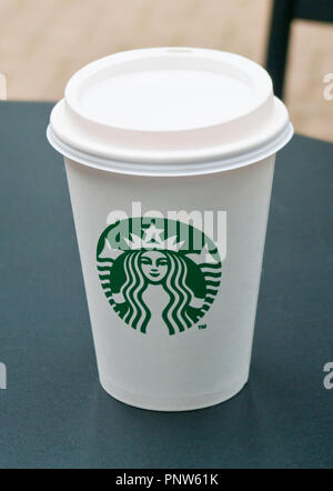Starbucks Disposable Polystyrene Coffee Cup Stock Photo