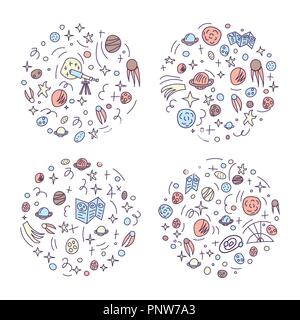 Vector design of astronomic objects. Stock Vector