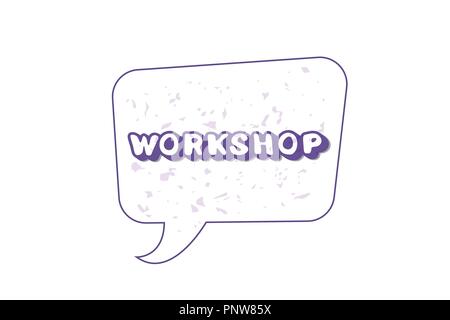 Workshop announcement composition. Template with handwritten lettering and decoration. Vector illustration. Stock Vector