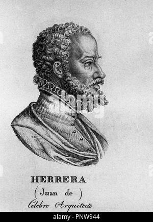 JUAN DE HERRERA (1530/1597) - ARQUITECTO ESPAÑOL. Author: ESPLUGAS P. Location: BIBLIOTECA NACIONAL-COLECCION. MADRID. SPAIN. Stock Photo