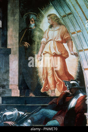 The Liberation of Saint Peter; fresco painting by the Italian High ...