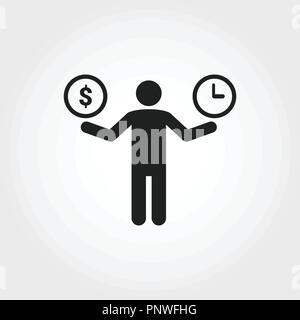 Patience icon. Monochrome element illustration. Patience icon design from soft skills collection. Web design, apps, software and print usage. Stock Vector