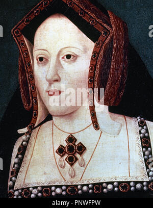 Katherine of Aragon (1485-1536). Queen of England. First wife of Henry VIII. Unknown artist. Early 18th century. National Portrait Gallery. London. United Kingdom. Stock Photo