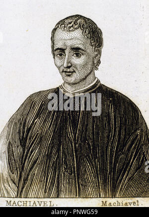 Niccolo Machiavelli (1469-1527). Italian humanist and writer. Engraving. Stock Photo