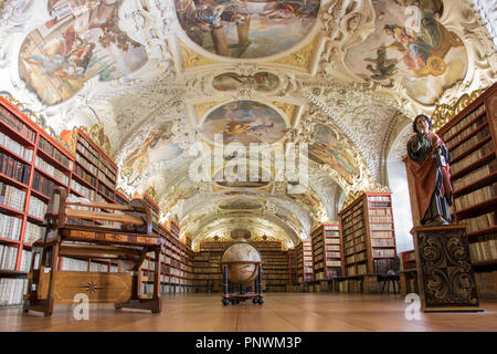 Library of Strahov Monastery (Theological Hall) in Prague, Czech Republic Stock Photo