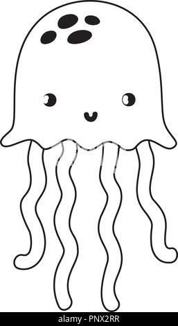 Animal Outline For Jellyfish Illustration Stock Vector Art