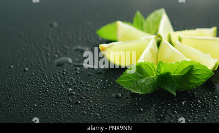 Layout of ripe lime slices Stock Photo