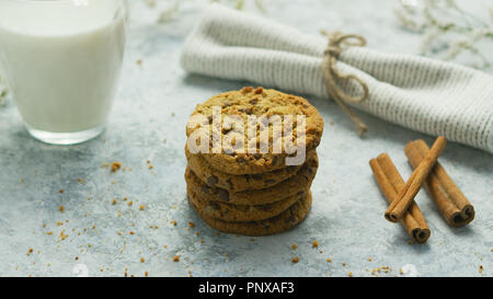 Sweet cookies and glass of milk Stock Photo