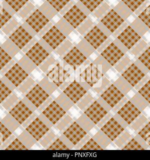 Check brown beige textile seamless pattern. Vector illustration. eps10 Stock Vector