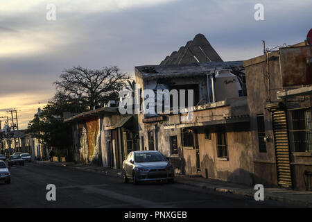 Murales y pinturas de la calle No reeleccion en la colonia Centro de Hermosillo. Stock Photo