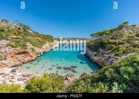 Majorca Spain September 29 2017 Es Calo Des Moro Beach In Majorca Island Spain Clasified As One Of The Best Beaches In The World Stock Photo Alamy