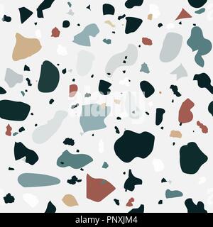 Naturalistic marble floor, with the addition of granite, quartz, glass, calcite, dolomite. Seamless pattern. Vector Illustration Stock Vector