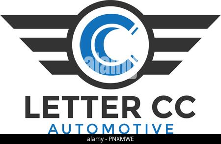 Letter cc automotive wing logo icon design template vector Stock Vector