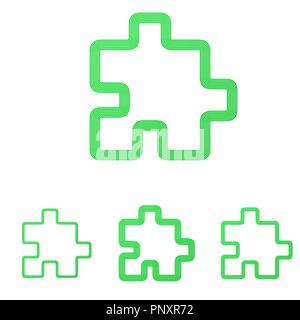 Green line puzzle logo design set Stock Vector