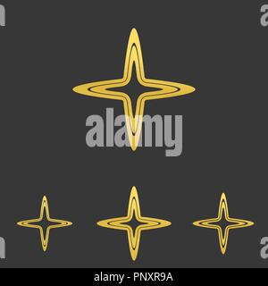 Gold line cross logo design set Stock Vector