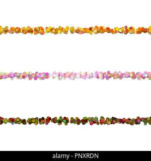 Repeatable dot pattern text dividing line design set - vector graphic design elements from colored circles Stock Vector