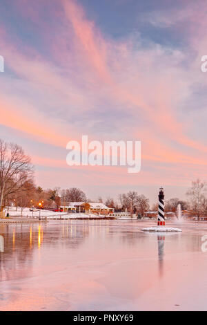 Lighthouse on Icy Lake Landscape Lighthouse on Icy Lake Landscape Stock ...