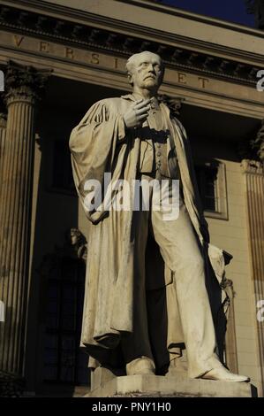 Hermann Von Helmholtz (Potsdam, 1821-Charlottenburg, 1894). German scientist and philosopher. Statue by the sculptor Ernst Herter, located at Humboldt University. Berlin. Germany. Stock Photo