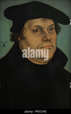 Martin Luther (1483-1546). German monk, icon of the Protestant Reformation. Portrait by Lucas Cranach the Elder (1472-1553), 1532. National Museum of Art. Copenhagen. Denmark. Stock Photo
